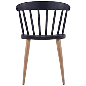 vidaXL Valgomojo kėdės, 4vnt., juodos spalvos, plastikas