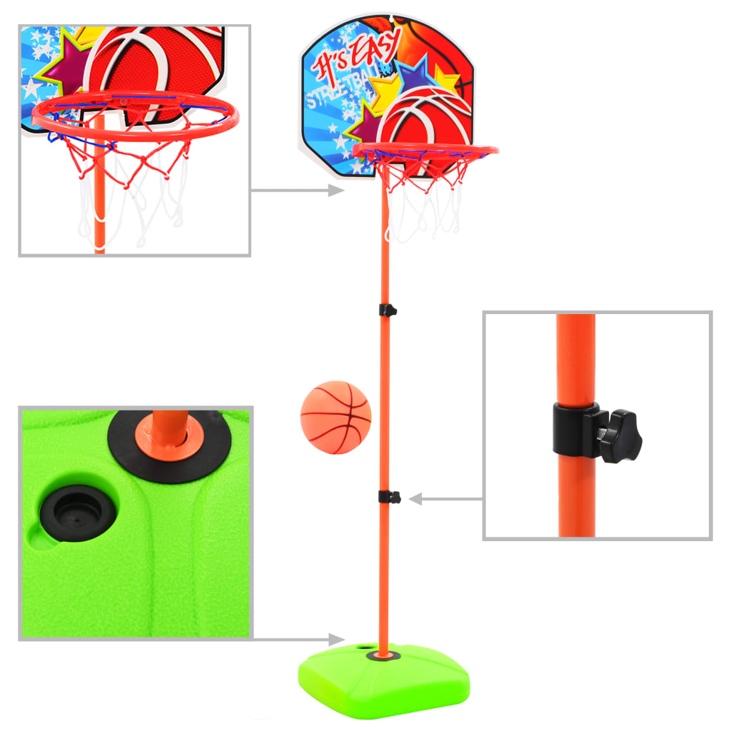 vidaXL Set cu minge și coș de baschet pentru copii vidaXL