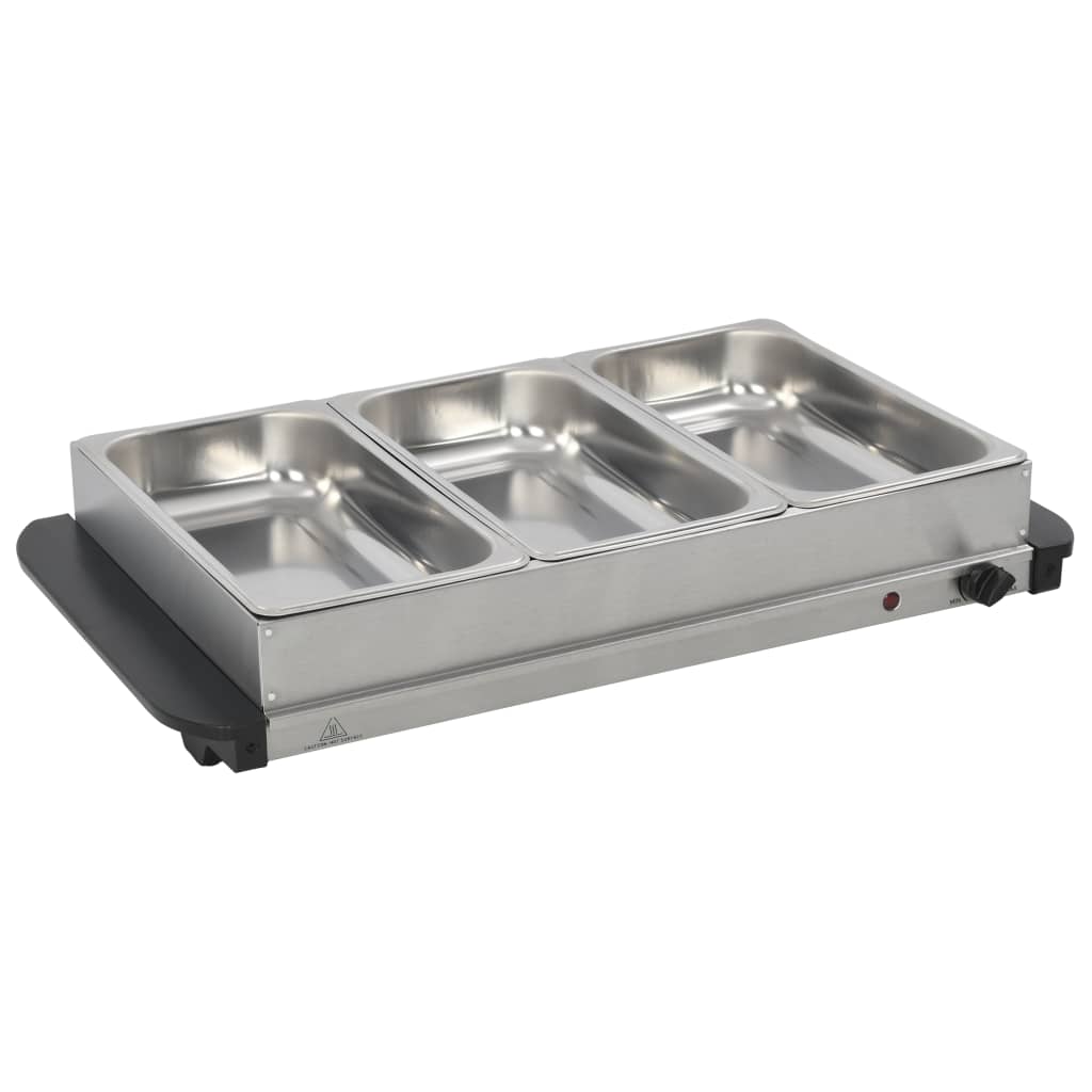 

vidaXL Buffetwarmer 300 W 3x2,5 L roestvrij staal