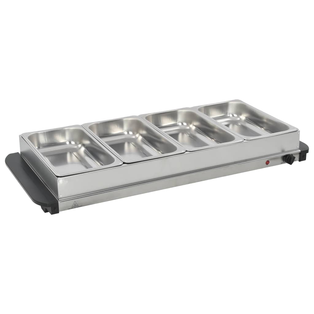 

vidaXL Buffetwarmer 400 W 4x2,5 L roestvrij staal