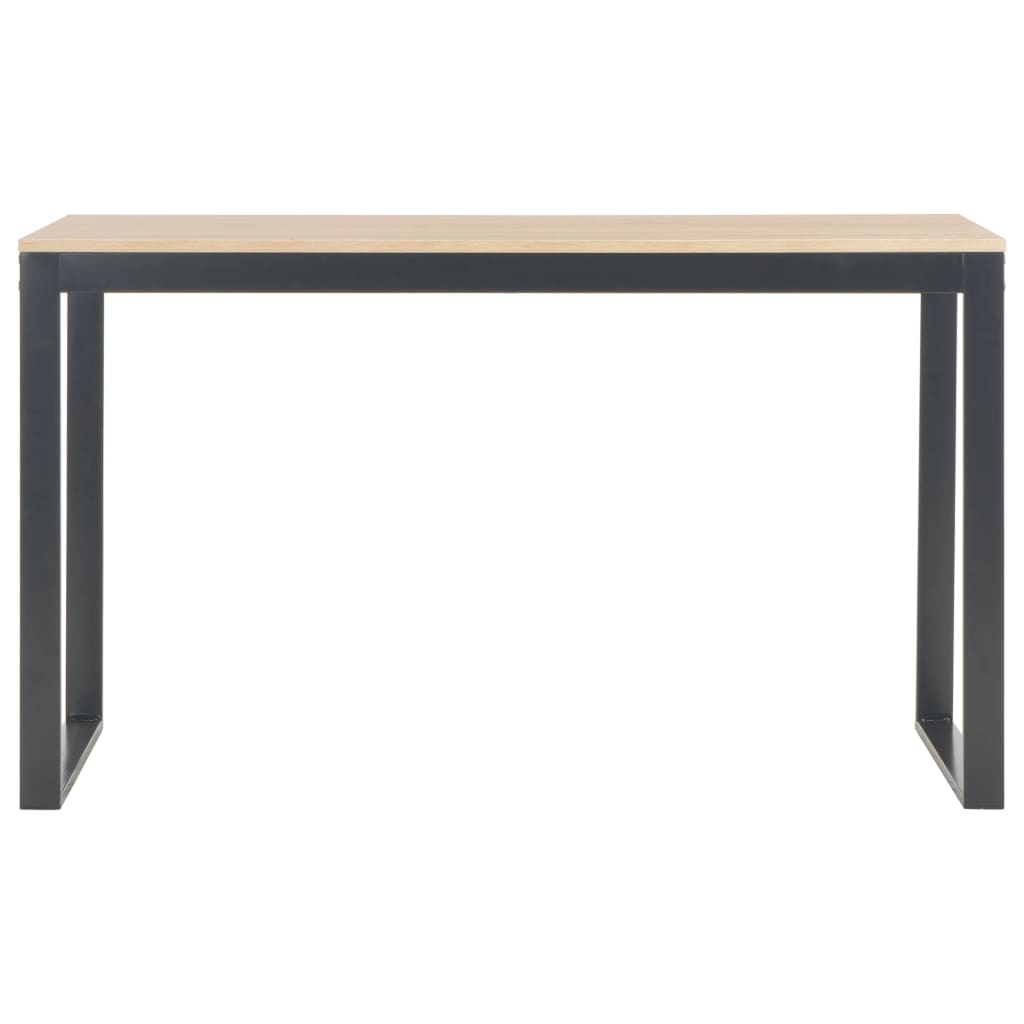 vidaXL Computer Desk Black and Oak 120x60x70 cm