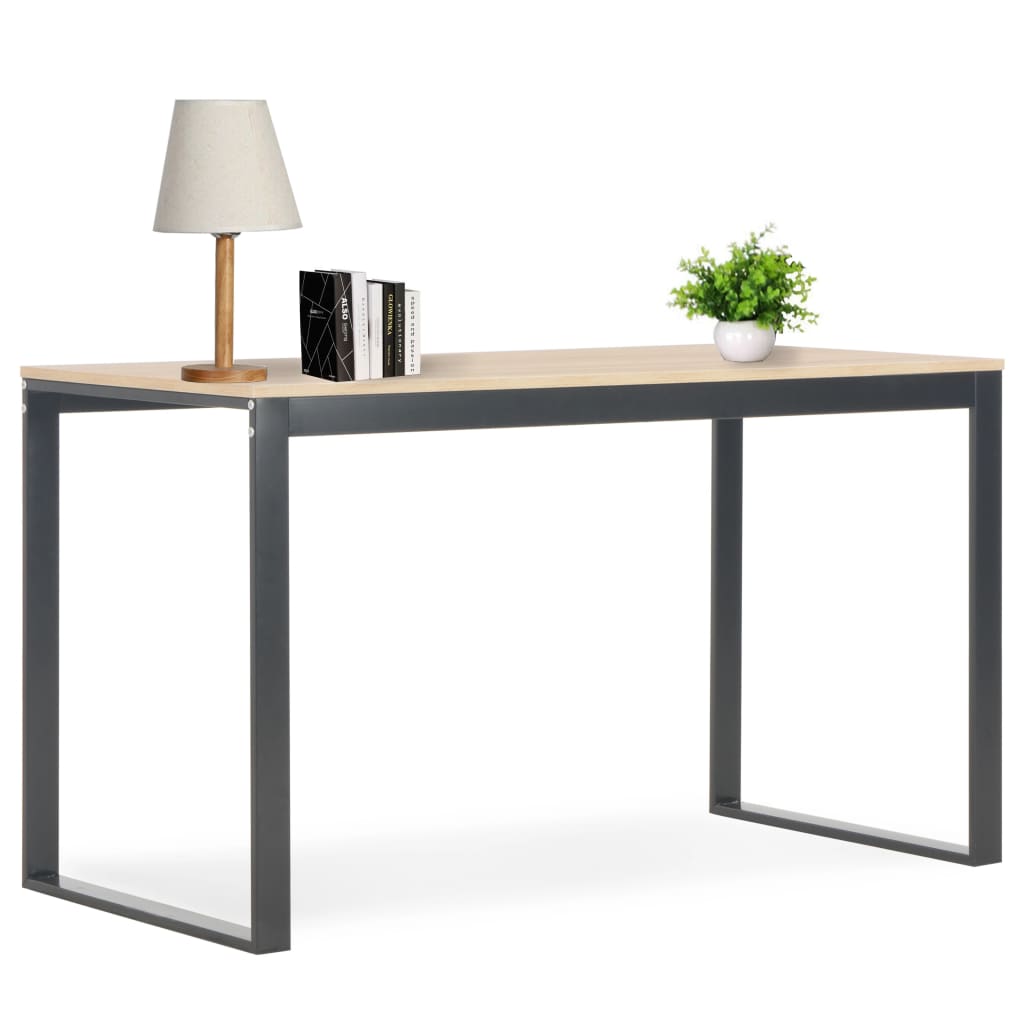 PC stůl černý a dubový odstín 120 x 60 x 70 cm