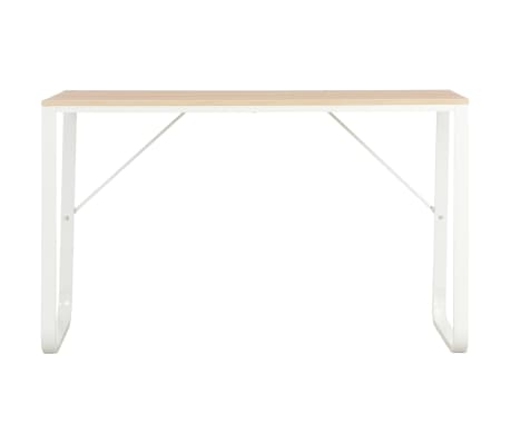 vidaXL Kompiuterio stalas, baltos ir ąžuolo spalvos, 120x60x73 cm