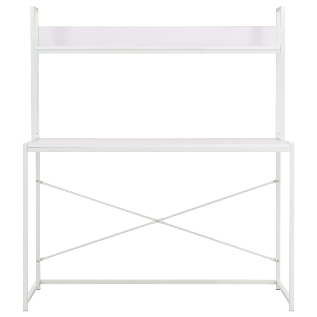 vidaXL Bureau d'ordinateur Blanc 120 x 60 x 138 cm