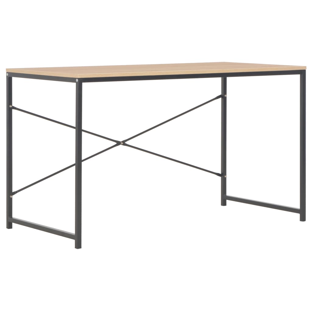 VidaXL Bureau D'ordinateur Noir Et Chêne 120 X 60 X 70 Cm