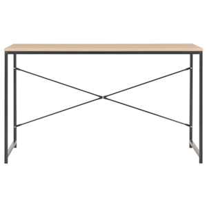 vidaXL Computer Desk Black and Oak 120x60x70 cm