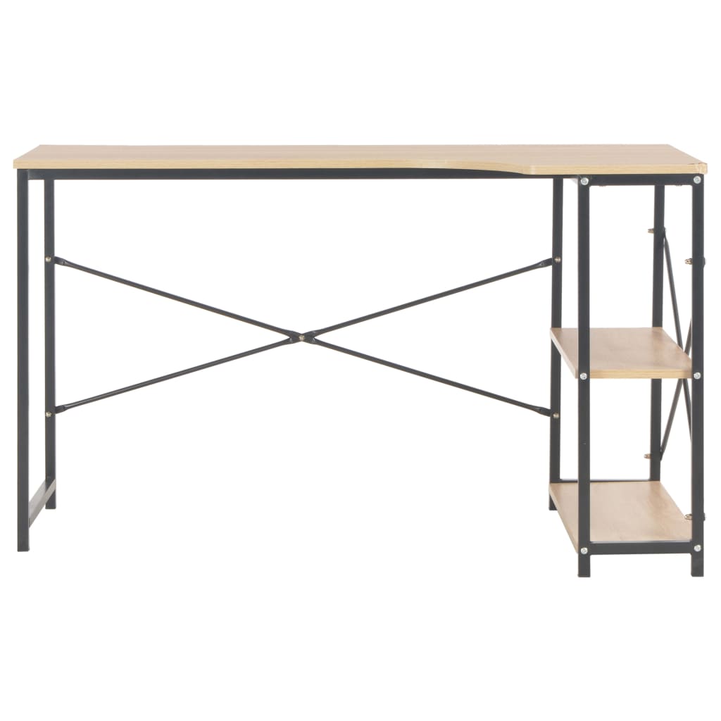 

vidaXL Computerbureau 120x72x70 cm zwart en eikenkleurig