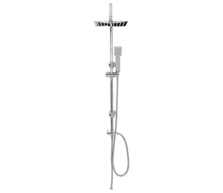 vidaXL Set Ducha Combinado Columna Cabezal Lluvia Alcachofa Mano Acero Inox