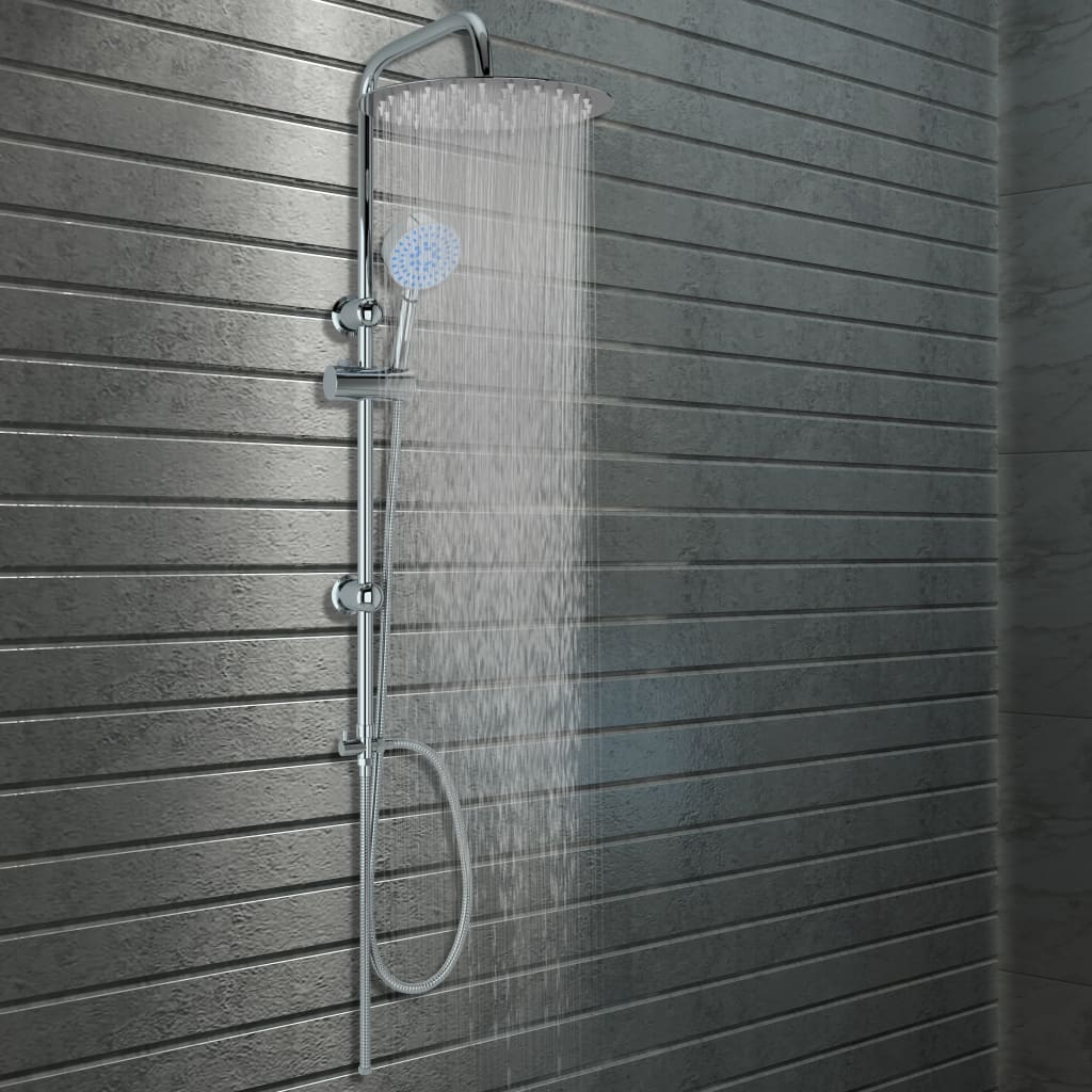 vidaXL Set de duș cu două capete, cu duș de mână, oțel inoxidabil vidaXL