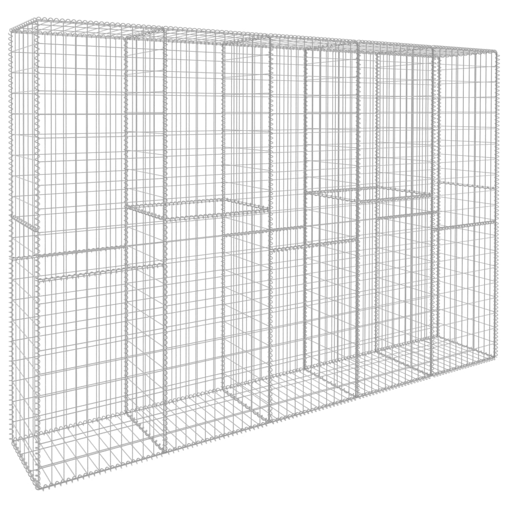 VidaXL Gabion Wall With Cover Galvanised Steel 300x50x200 Cm