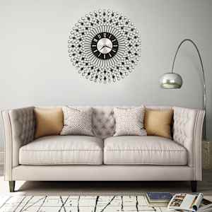 Stenska ura kovinska 43 cm črna