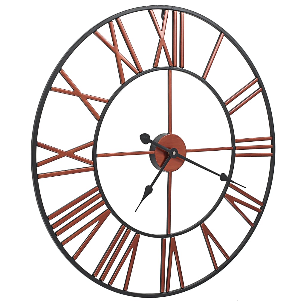 Nástěnné hodiny kovové 58 cm červené
