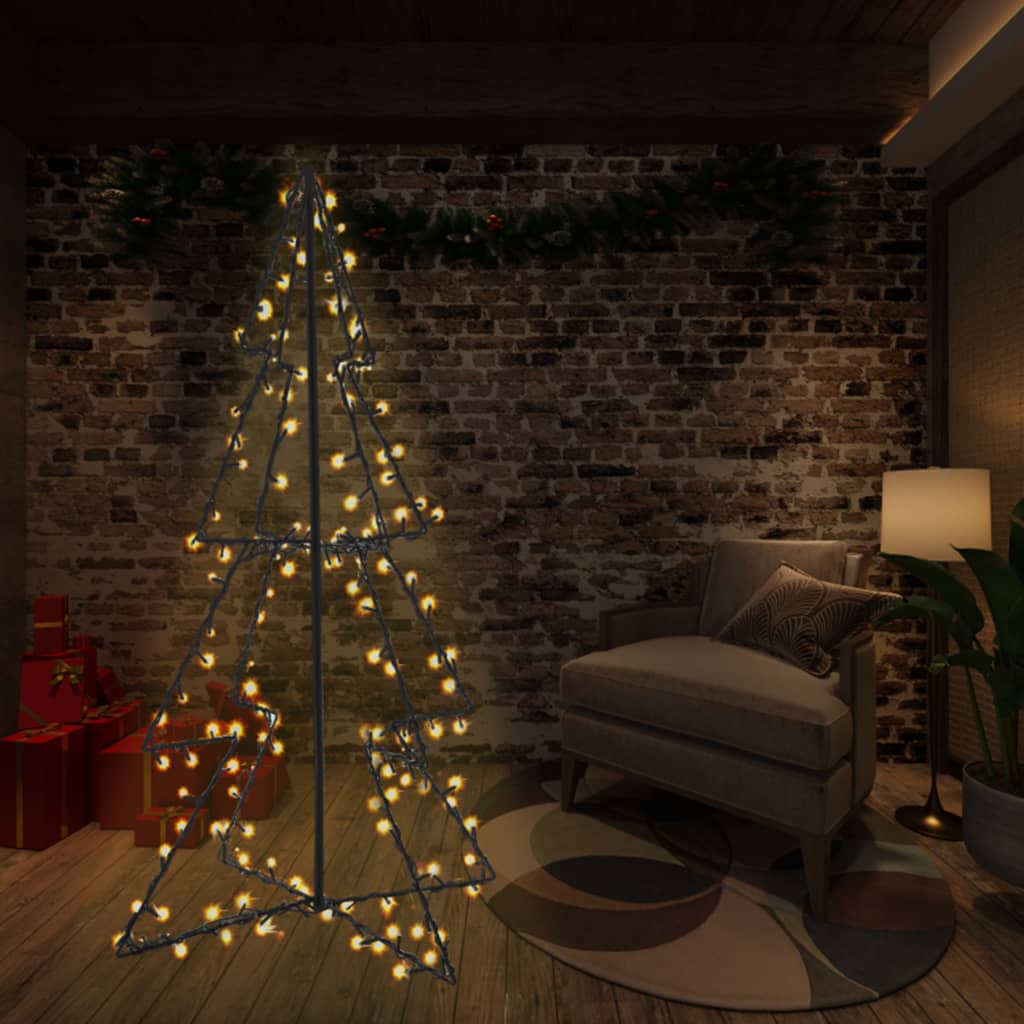 vidaXL Brad Crăciun conic 115x150 cm, 240 LED-uri, interior & exterior