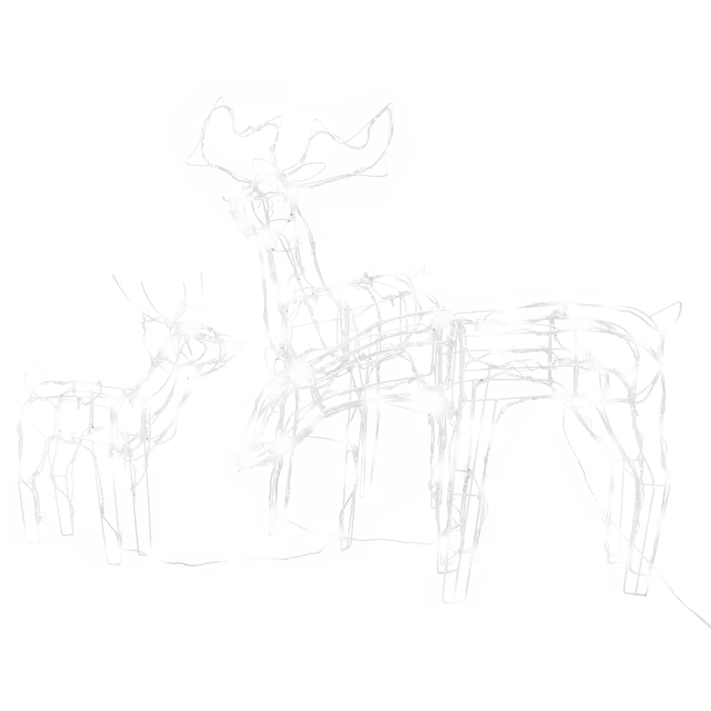 vidaXL 3-dielna vianočná svetelná dekorácia, soby 229 LED