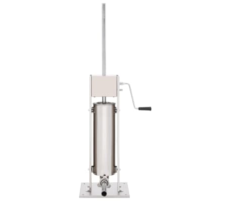 vidaXL ماكينة حشو سجق يدوية فضي7 لتر فولاذ مقاوم للصدأ