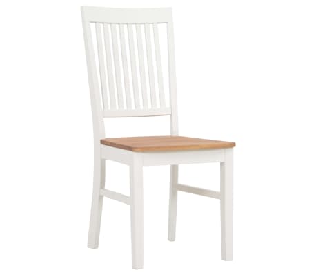 vidaXL Chaises à manger lot de 6 blanc bois de chêne solide