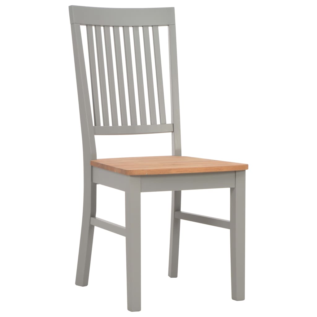 

vidaXL Eetkamerstoelen 4 st massief eikenhout grijs