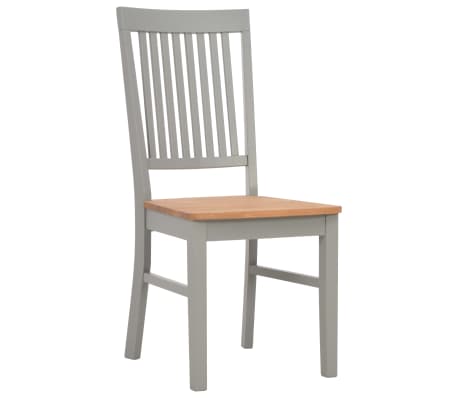 vidaXL Krzesła stołowe, 6 szt., szare, lite drewno dębowe