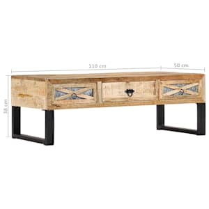 Konferenční stolek 110 x 50 x 38 cm masivní mangovníkové dřevo - obrázek 9
