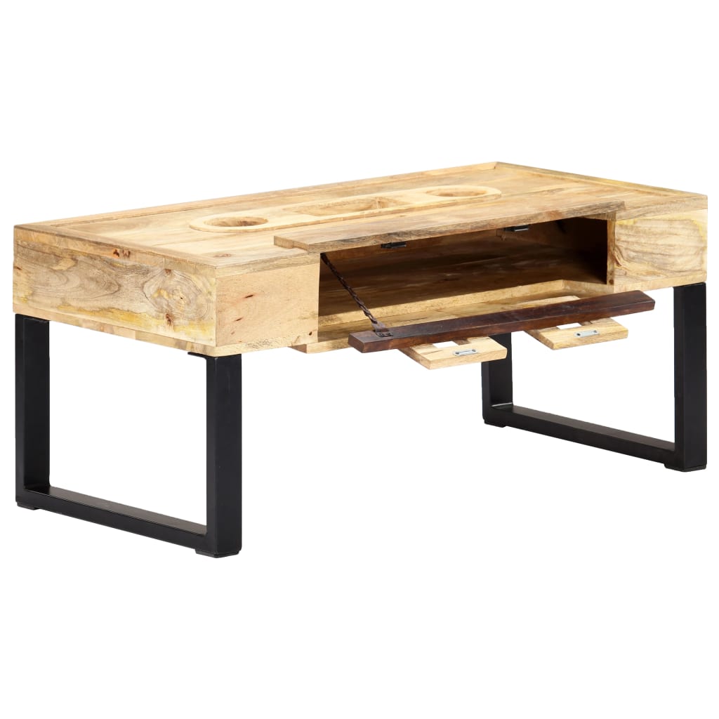 

vidaXL Salontafel cassettestijl 100x52x45 cm massief mangohout