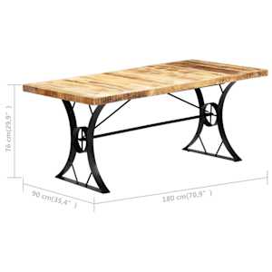 Jídelní stůl 180 x 90 x 76 cm masivní mangovníkové dřevo - obrázek 10