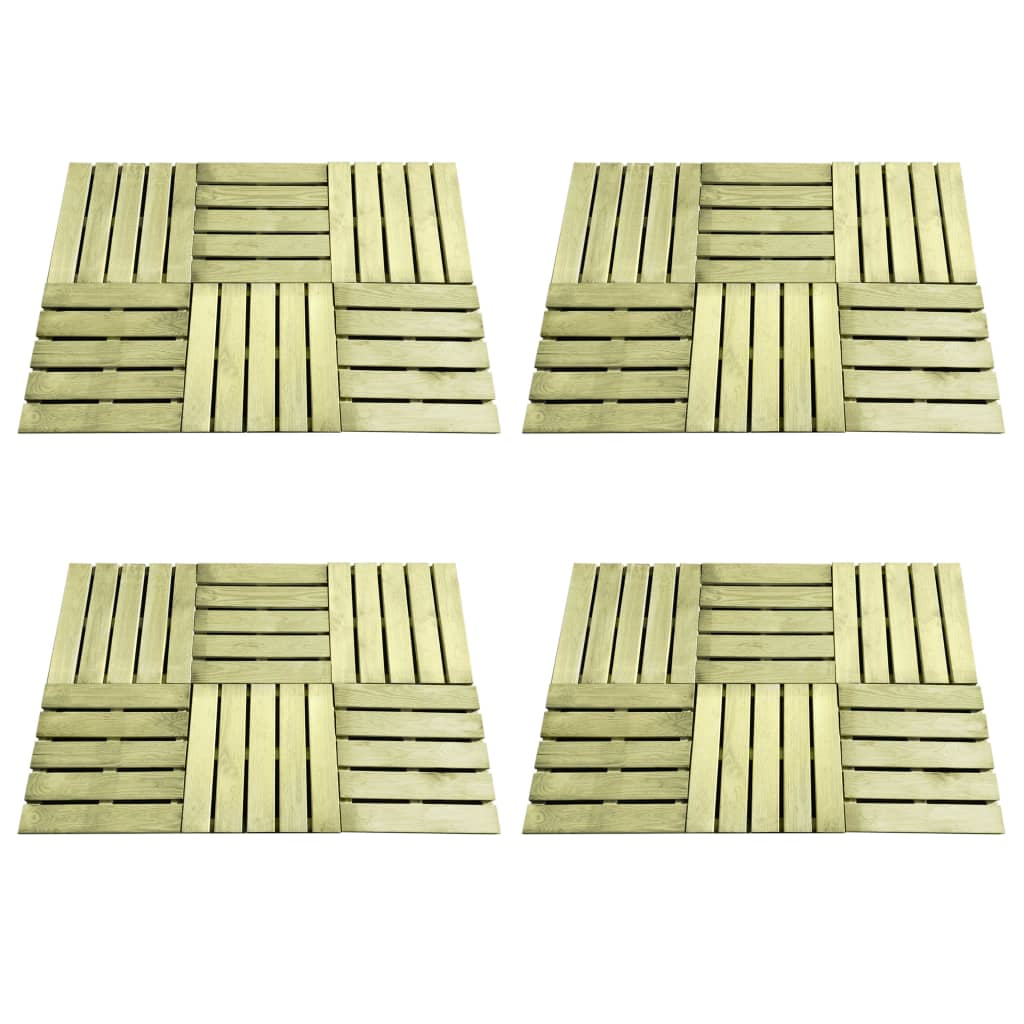 24 ks terasové dlaždice 50 x 50 cm dřevo zelené