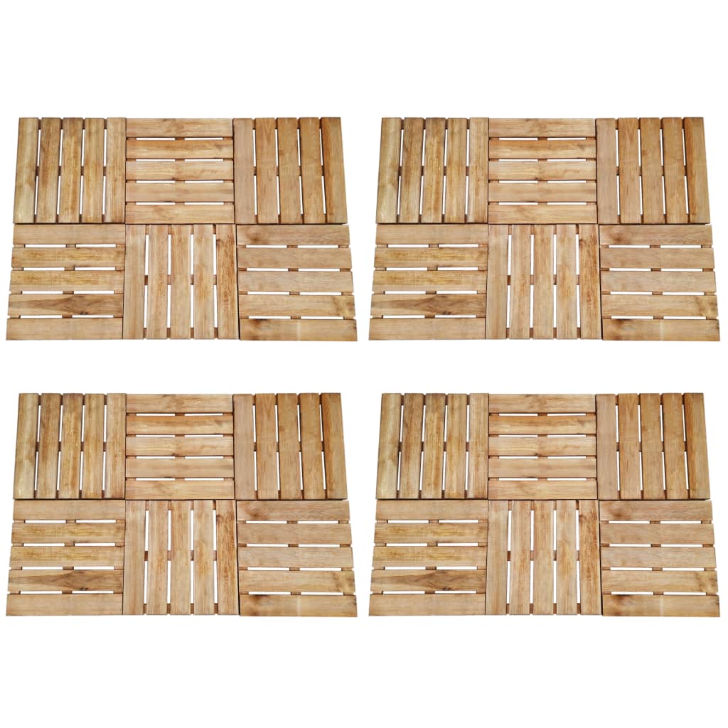 vidaXL Plăci de pardoseală, 24 buc., maro, 50 x 50 cm, lemn vidaXL