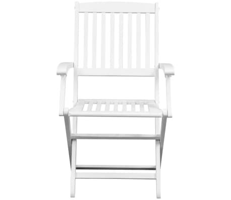 vidaXL Valgomojo kėdės, 4vnt., baltos, akacijos med. masyvas