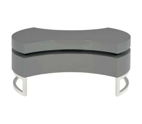 vidaXL Coffee Table Shape-Adjustable High Gloss Grey