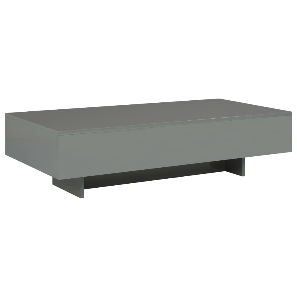 Coffee Table High Gloss Grey 115x55x31 cm MDF
