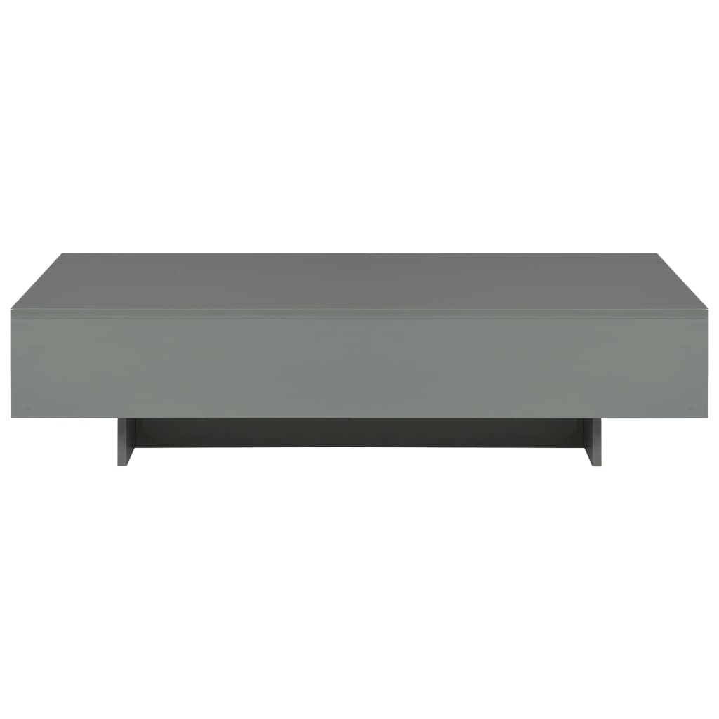 vidaXL Coffee Table High Gloss Gray 45.3"x21.7"x12.2" MDF