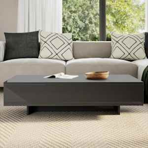 vidaXL Τραπεζάκι Σαλονιού Γυαλιστερό Γκρι 115 x 55 x 31 εκ. από MDF