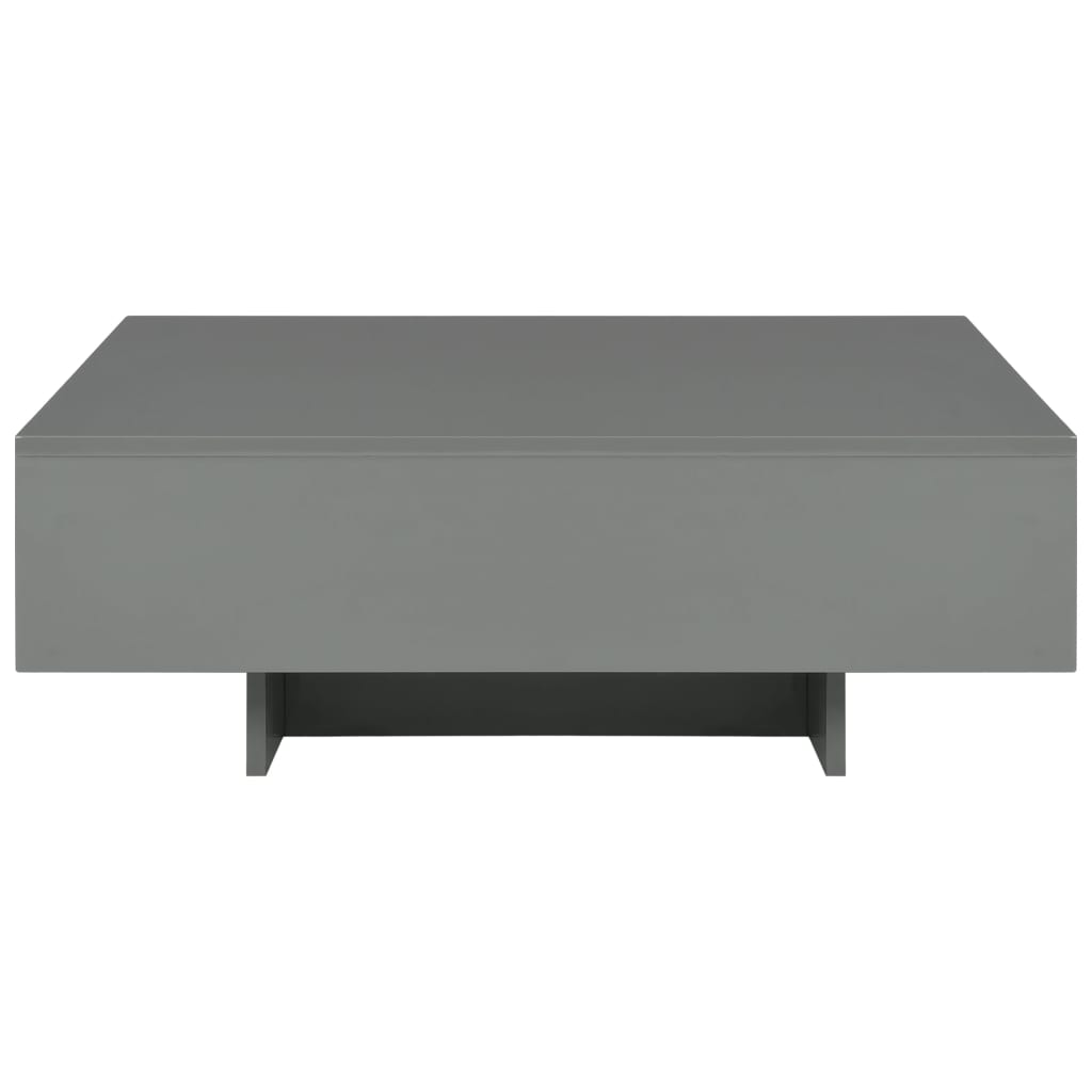 vidaXL Coffee Table High Gloss Gray 33.5"x21.7"x12.2" MDF