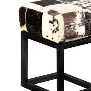 Lavice 110 cm černá patchwork pravá kozí kůže - obrázek 5