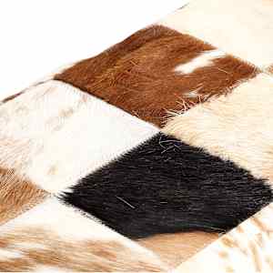 Lavice 110 cm hnědá patchwork pravá kozí kůže - obrázek 4