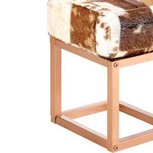 Lavice 110 cm hnědá patchwork pravá kozí kůže - obrázek 5
