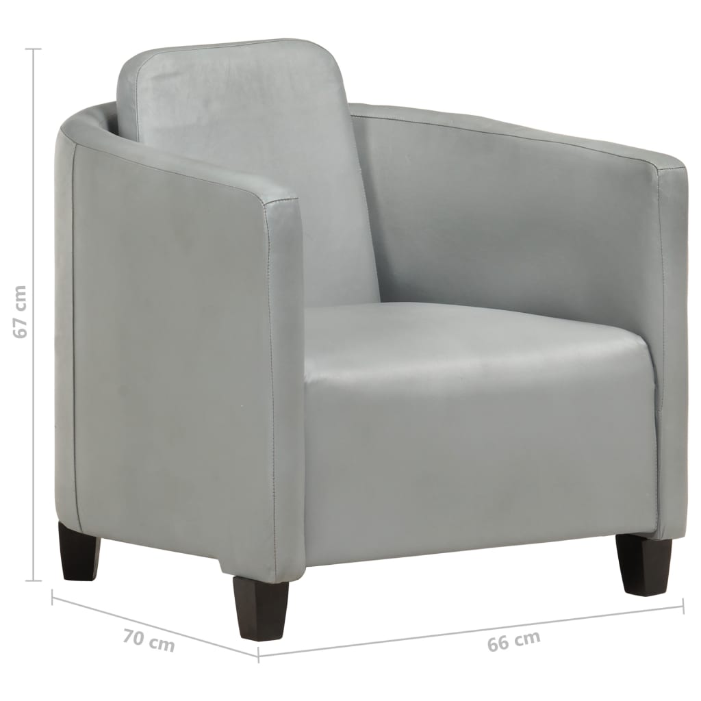 Фотьойл, сив, естествена кожа