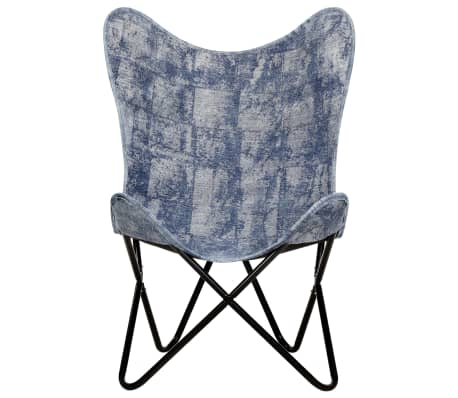 vidaXL Butterfly Chair Indigo Blue Canvas