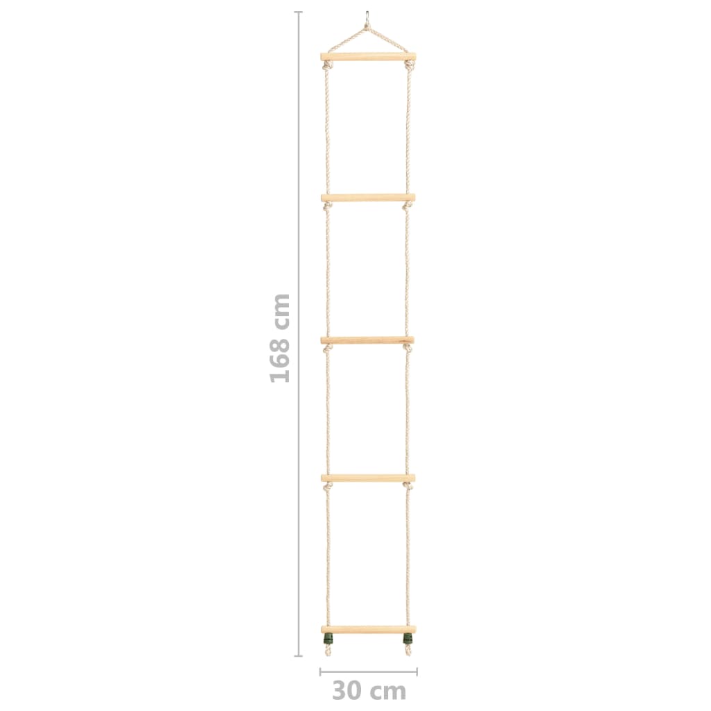  Detský lanový rebrík masívne drevo a PE 30x168 cm
