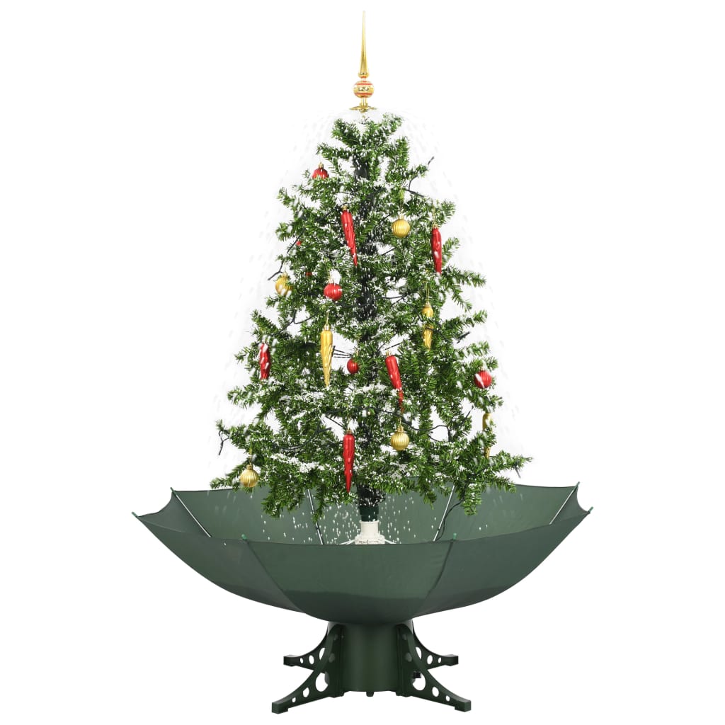 vidaXL Božićno drvce koje sniježi sa stalkom zeleno 140 cm