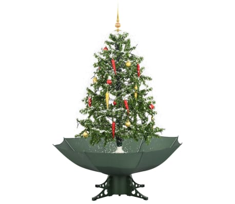 vidaXL Božićno drvce koje sniježi sa stalkom zeleno 140 cm