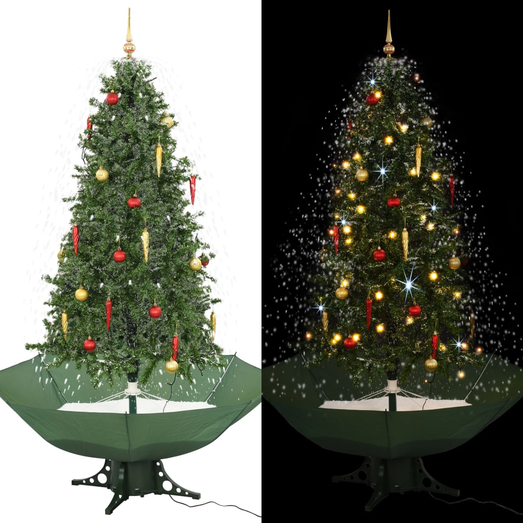 vidaXL Schneiender Weihnachtsbaum mit Schirmfuß Grün 190 cm