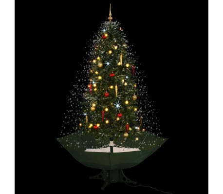 Immagini Di Natale Con La Neve.Vidaxl Albero Di Natale Con Neve E Base A Ombrellone Verde 190 Cm Vidaxl It