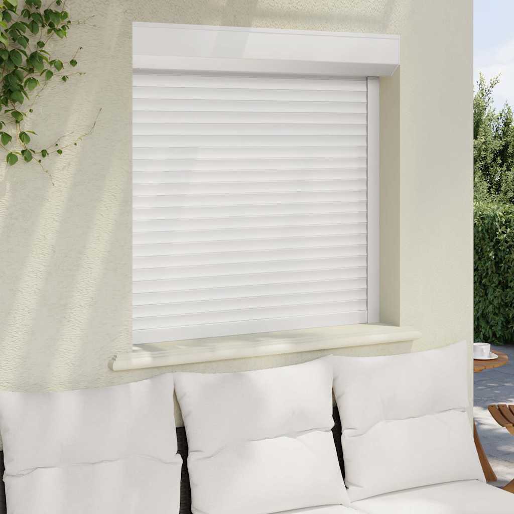 vidaXL Oblon rulant, alb, 100 x 100 cm, aluminiu