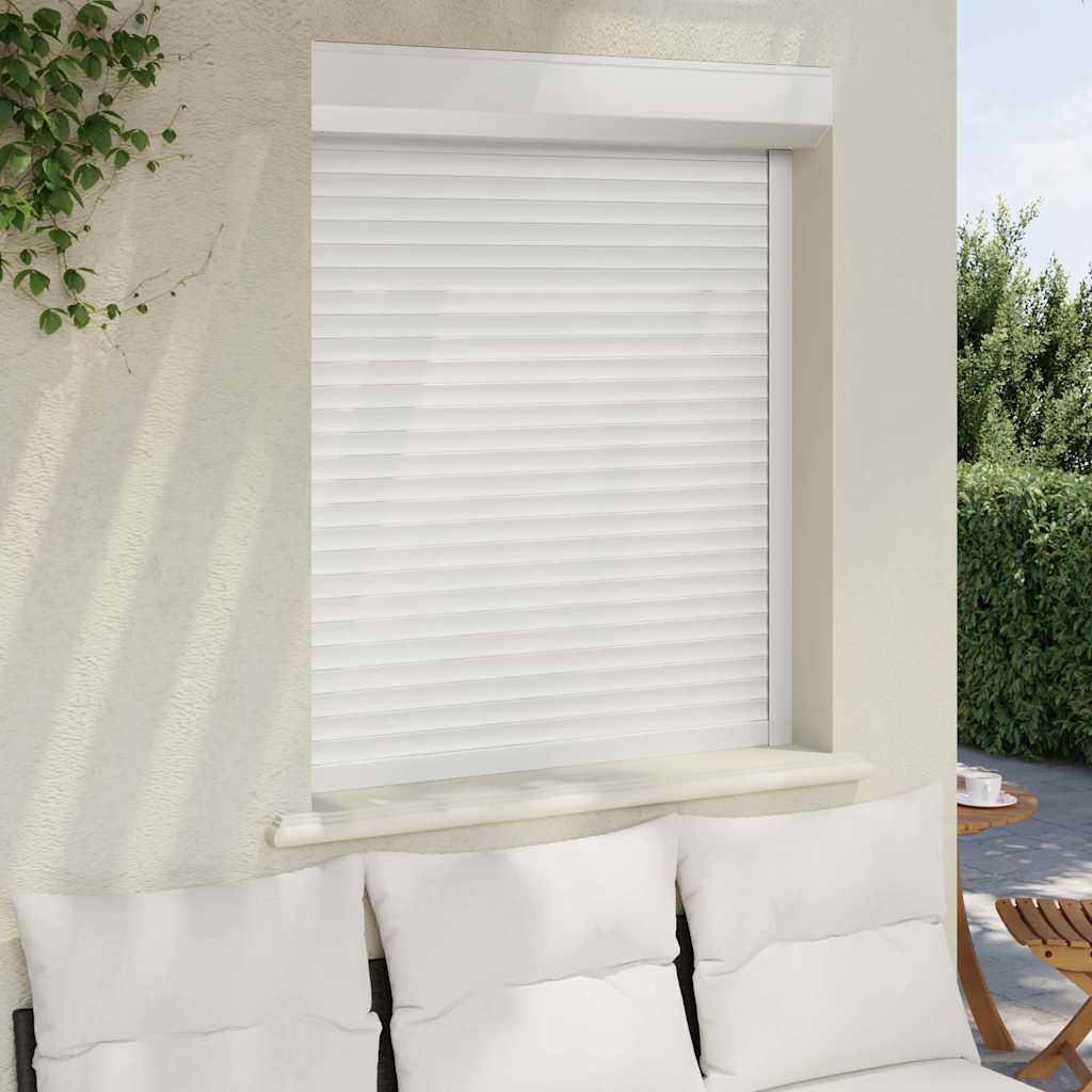 vidaXL Rolluik 100x120 cm aluminium wit afbeelding