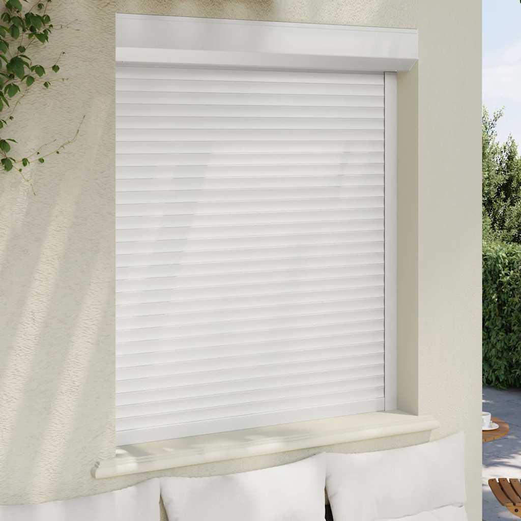 vidaXL Rolluik 110x130 cm aluminium wit afbeelding