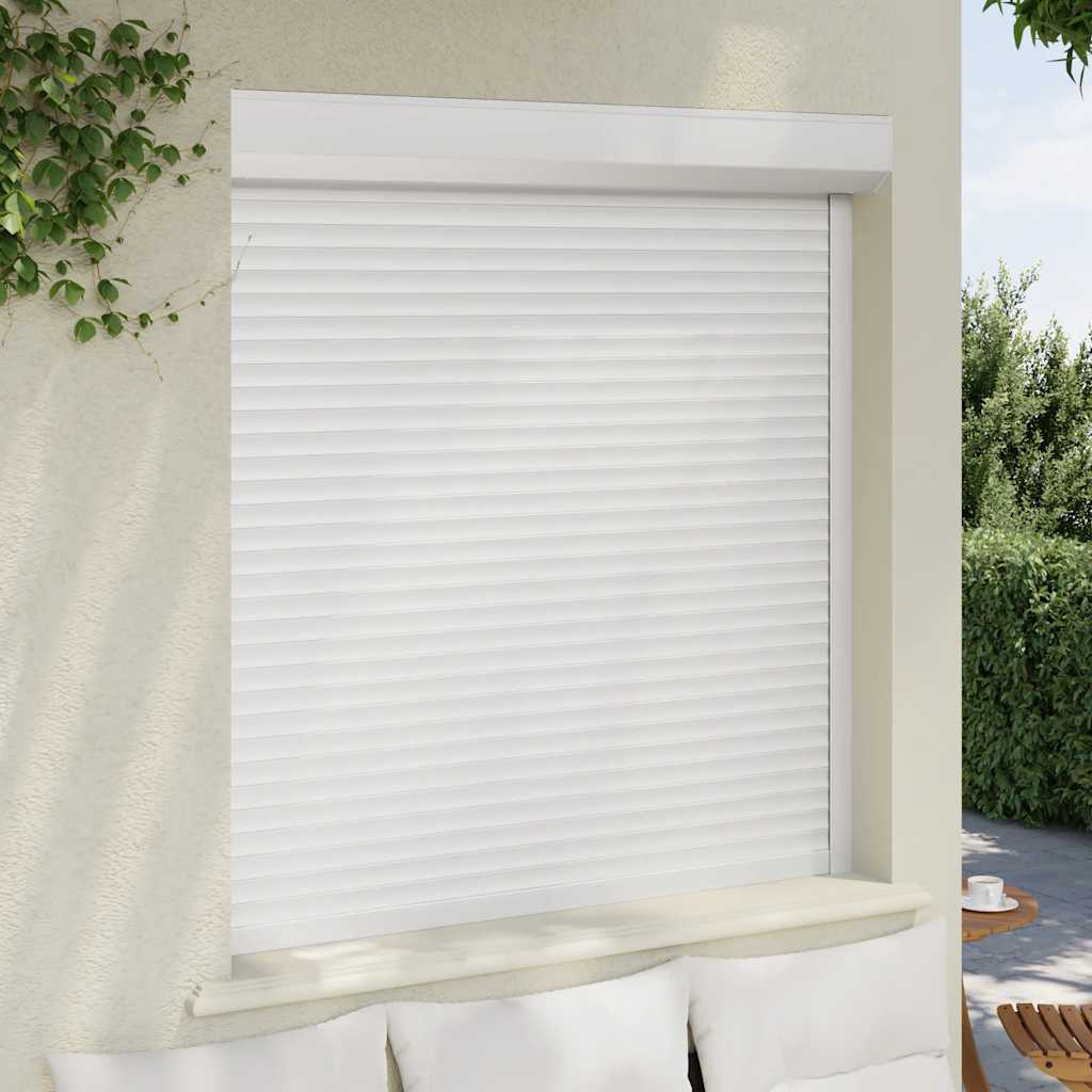 vidaXL Rolluik 130x140 cm aluminium wit afbeelding