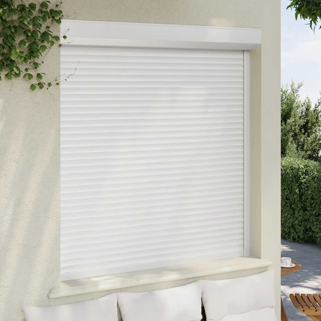 vidaXL Rolluik 140x150 cm aluminium wit afbeelding