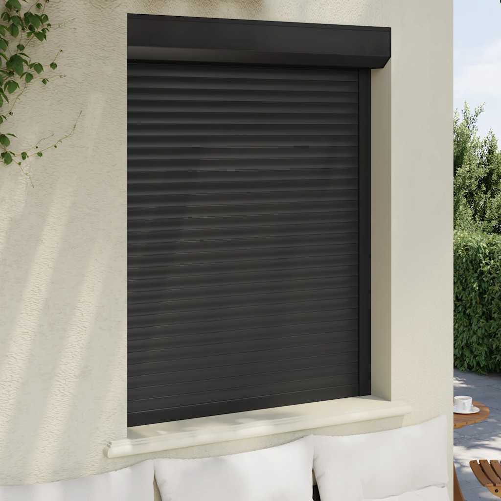 vidaXL Rolluik 100x130 cm aluminium antracietkleurig afbeelding