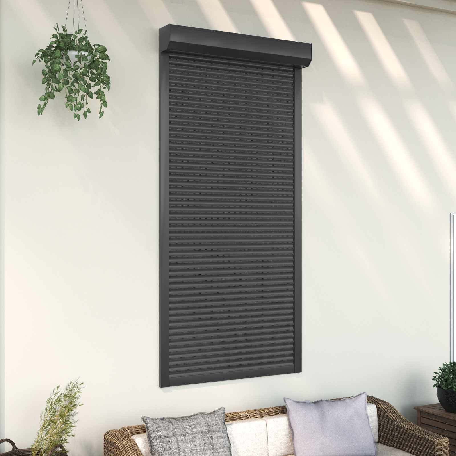 vidaXL Obturator rulant Antracit 100 x 210 cm Aluminiu și Poliuretan
